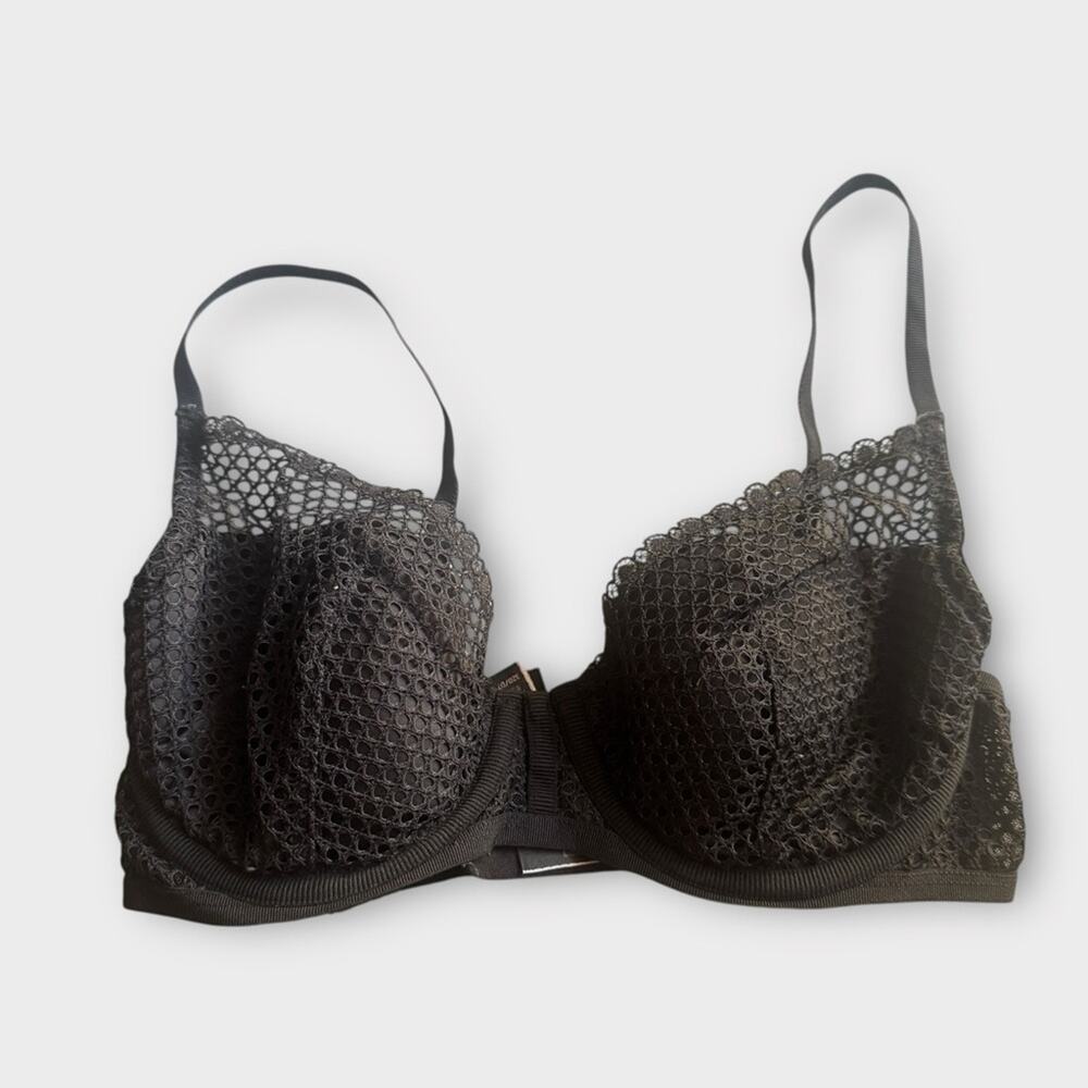 Victoria’s Secret black perforated lift bra, 32D